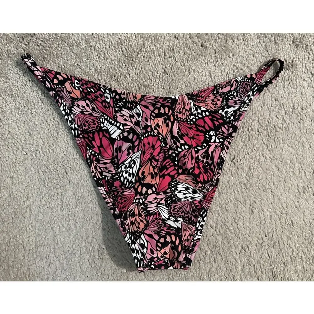 L*Space Jay Bitsy Bikini Bottom Y2K Butterfly Wings N Things Pink Sz XL NEW $84